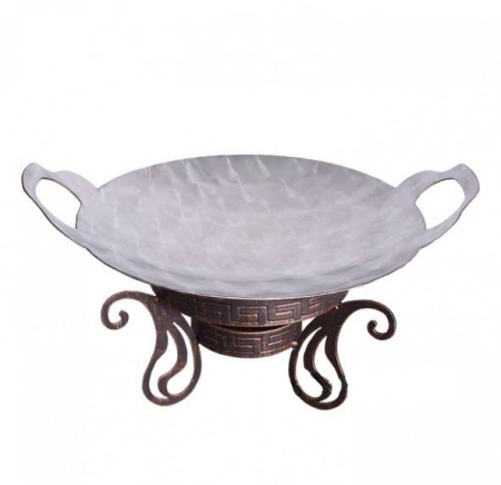 Садж из нержавеющей стали 35 см + подставка "Султан"